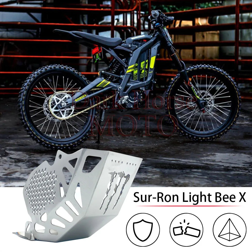 For SUR RON Light Bee X SURRON Bottom Protection Modified Strengthen Stainless Steel Base Plate Motor Protection Plate RISE DEFENSE SYSTEMS.AI PRODUCTS