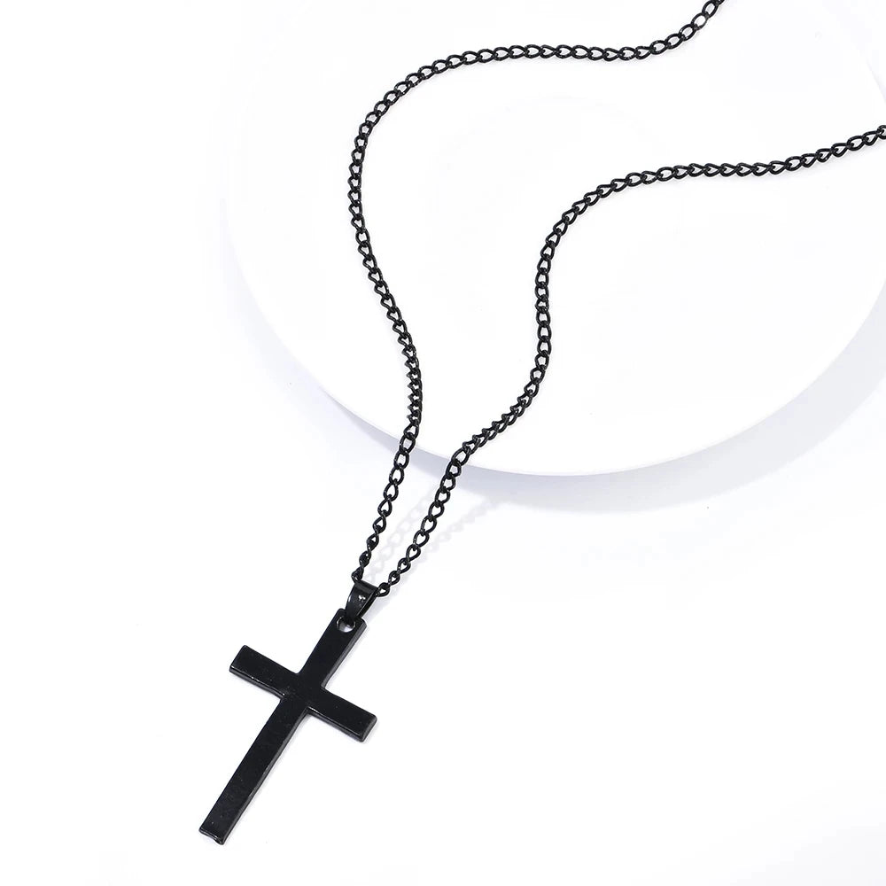 Simple Love Cross Pendant Choker Necklace Charm Rhinestone Couples Jewelry Women's Neck Chain Christmas Gift Lady Necklace RISE DEFENSE SYSTEMS.AI PRODUCTS