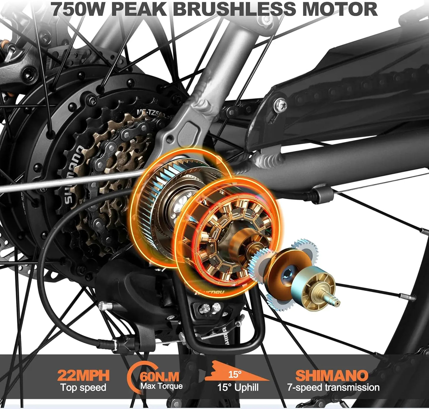 Core Electric Bike for Adults -468Wh Removable Built in Battery, Peak 750W Brushless Motor Mountain Ebike, 26X2.1 Tire Step Over RISE DEFENSE SYSTEMS.AI PRODUCTS