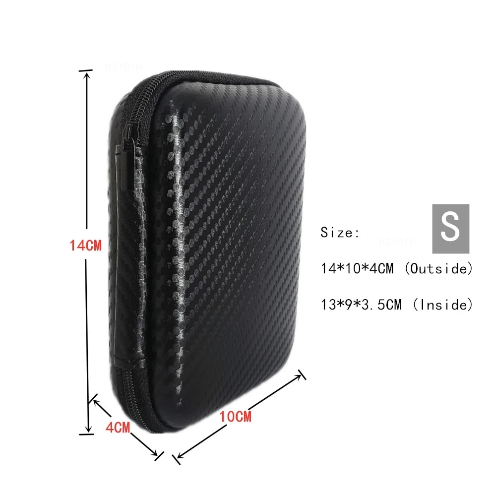EVA Earphone Bags Boxes Case Portable Storage Bag Car Repair Tool Kit Storage Carbon Fiber Pattern With Zipper Bag RISE DEFENSE SYSTEMS.AI PRODUCTS