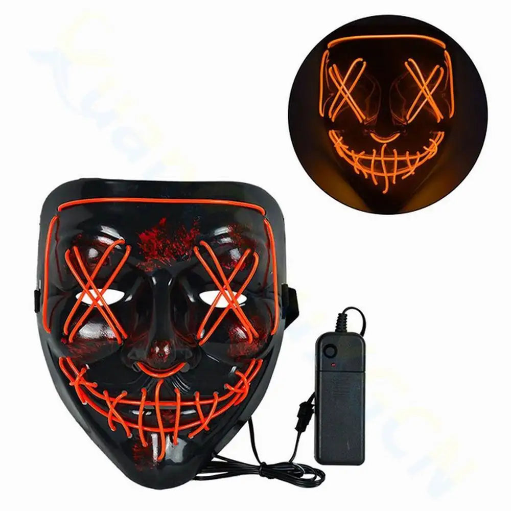 Cosmask Halloween Neon Mask Led Mask Masque Masquerade Party Masks Light Glow In The Dark Funny Masks Cosplay Costume Supplies RISE DEFENSE SYSTEMS.AI PRODUCTS