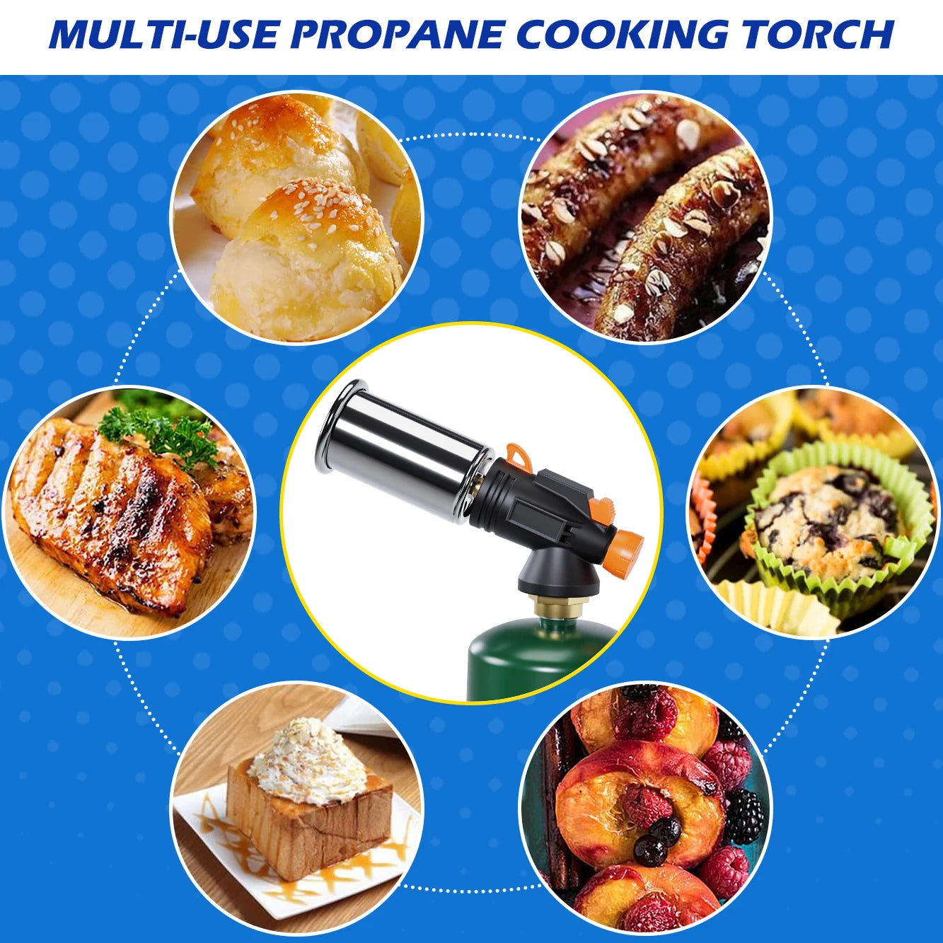 Powerful Grill & Cooking Propane Torch, Sous Vide, Campfire Starter, Adjustable Kitchen Torch for Searing Steak, BBQ, Welding RISE DEFENSE SYSTEMS.AI PRODUCTS