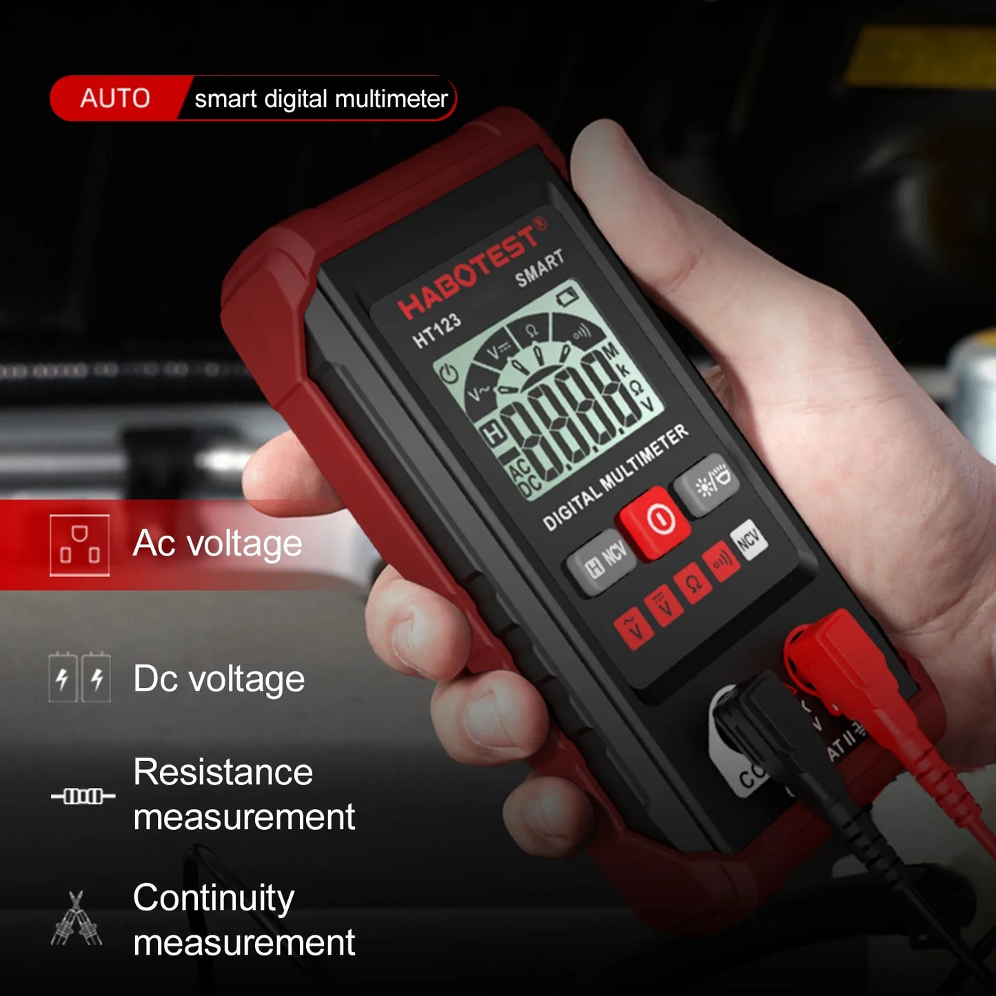 Digital Multimeter Voltage HT123 Resistance Measuring Automatic Identification Electrical Voltmeter Tester RISE DEFENSE SYSTEMS.AI PRODUCTS