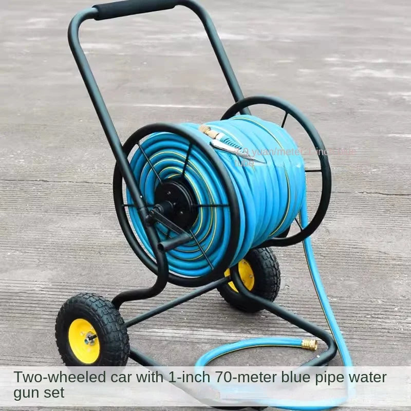 Metal Water Pipe Organizer Frame 100 M Car Wash Watering Home Hose Nozzle High Pressure Hose Reel Set RISE DEFENSE SYSTEMS.AI PRODUCTS