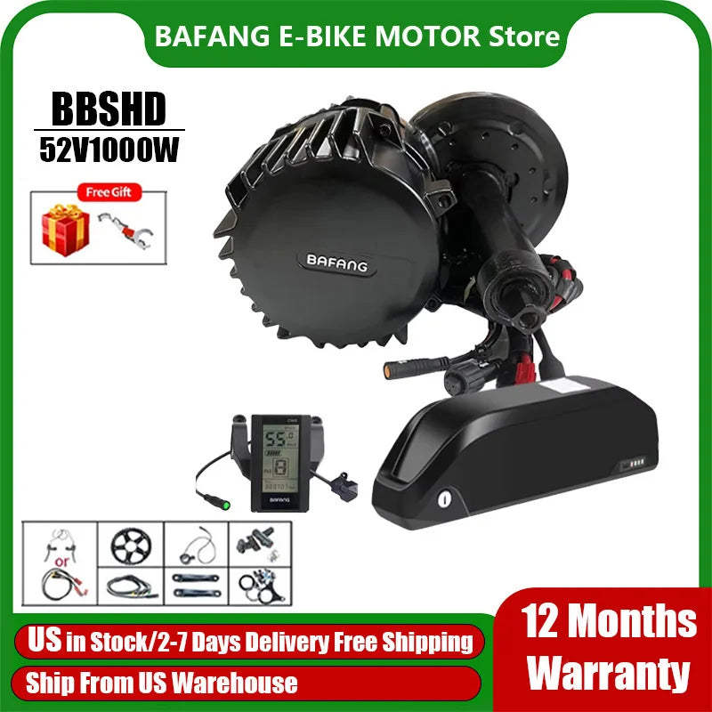 BAFANG BBSHD 1000W 52V Mid Drive Motor Bicycle Electric Bike Conversion Kit with 52V 20AH Battery for E-bike RISE DEFENSE SYSTEMS.AI PRODUCTS