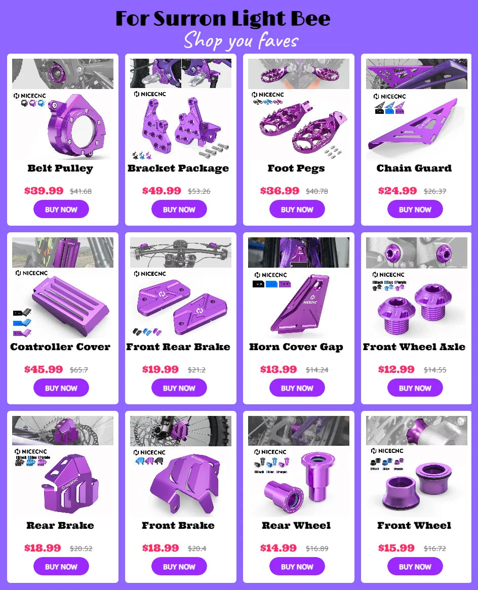 For Surron Sur-ron light bee X S L1E Segway X160 X260 Dirt Bike Surron light bee S NICECNC Motorcycle Aluminum Controller Cover RISE DEFENSE SYSTEMS.AI PRODUCTS