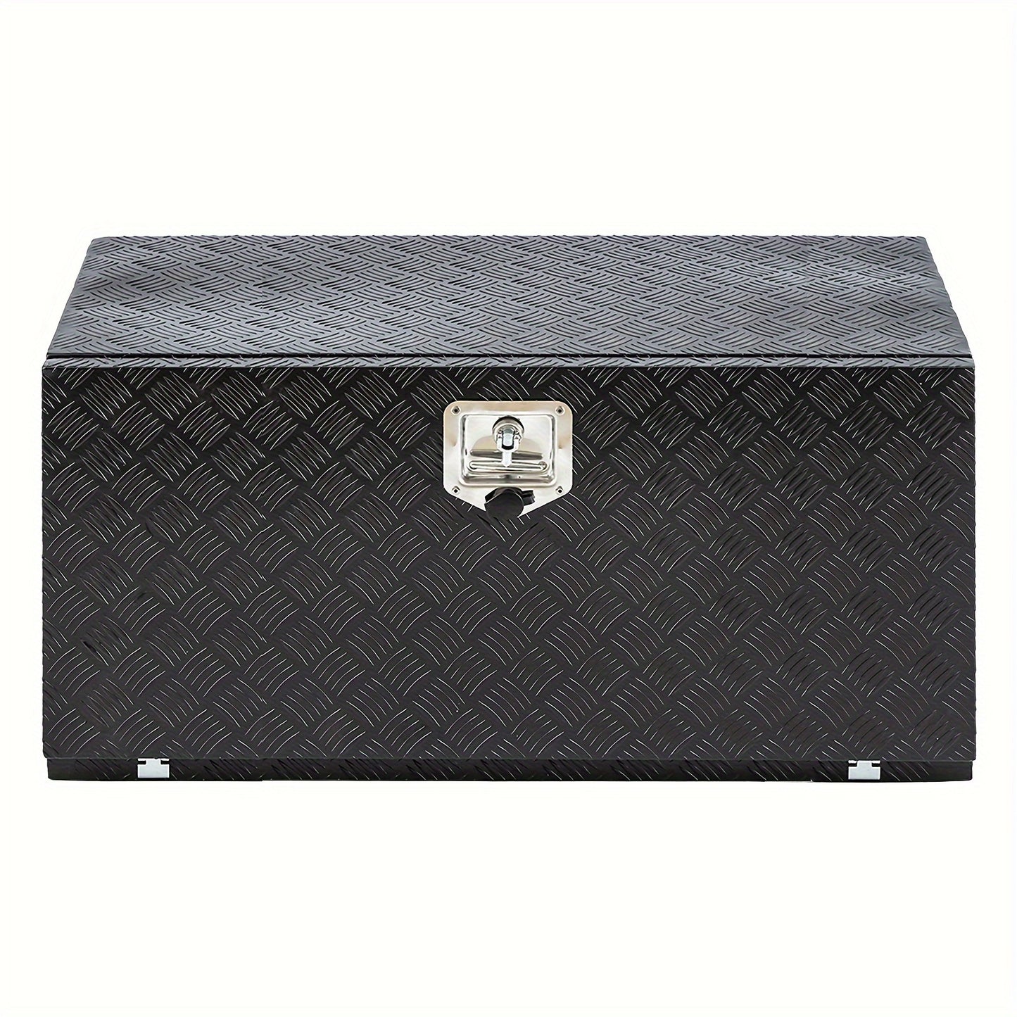 Truck Bed Tool Box Trailer Storage Tool Box Black Aluminum Heavy Duty Pick Up Truck Bed RV Toolbox Diamond Plate With Lock & Keys RISE DEFENSE SYSTEMS.AI PRODUCTS