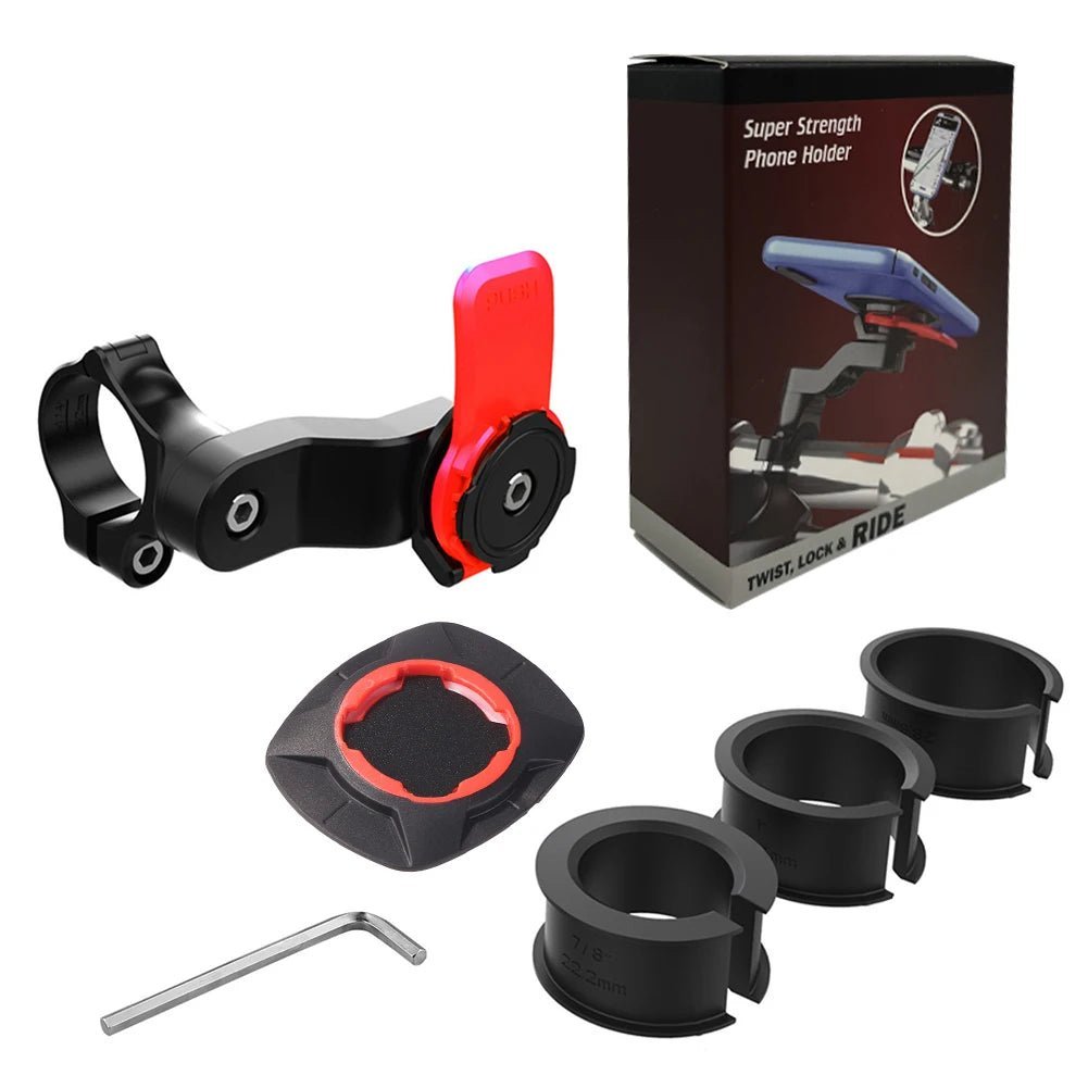 Bicycle Quadlock Moto Support Bike Phone Holder Bicycle Phone Stand Ram Mount MTB Bicycle Scooter Security Cell Phone Accessory - RISE DEFENSE SYSTEMS.AI PRODUCTS