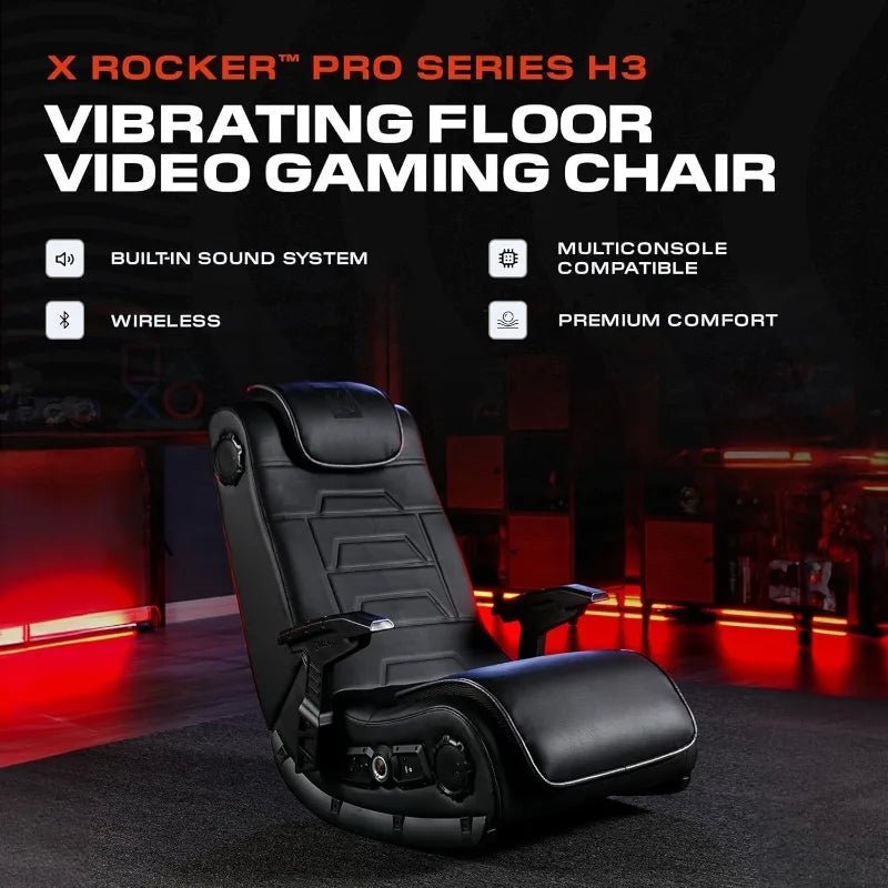 Chair with Built - in Audio, Foldable, Vegan Leather, for Gamers, Bedroom, or Game Room - RISE DEFENSE SYSTEMS.AI PRODUCTS