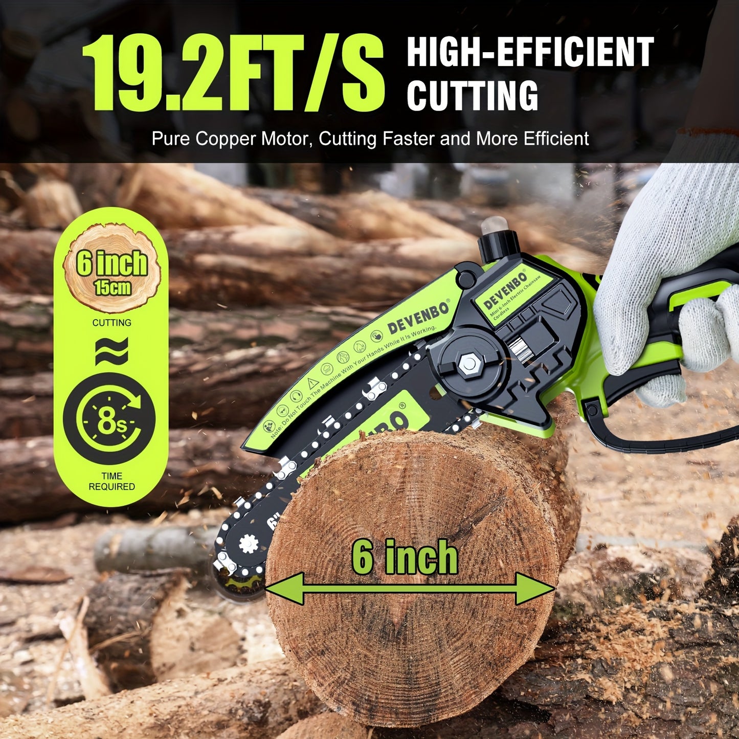 Mini Chainsaw, 6-Inch Chain Saw, 2000mAh Batteries, Seniors Friendly Portable Handheld Chainsaw, Mini Chainsaw Cordless For Wood Cutting Tree Trimming DIY Projects Gardening Campin RISE DEFENSE SYSTEMS.AI PRODUCTS