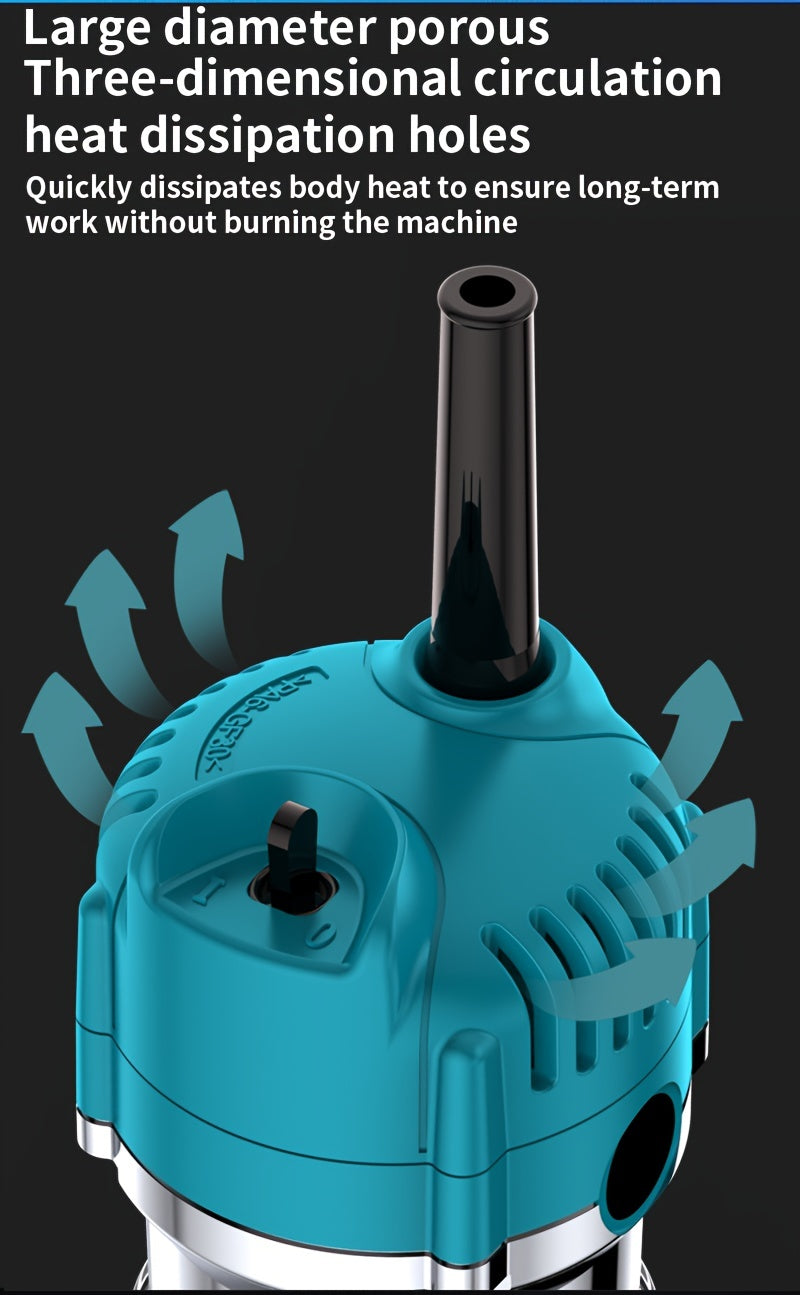 Compact 800W Wood Router for Woodworking - 35000RPM, Edge Guide, Roller Guide for Precise Trimming and Profiling, 110V Plug-In Power RISE DEFENSE SYSTEMS.AI PRODUCTS