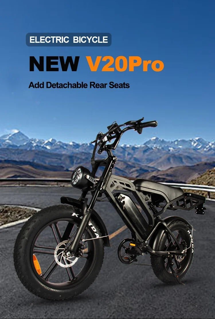 electric bike upgraded V20PRO1000W48V15AH off - road mountain beach riding for men 45KM/H with rear seat rack electric bike - RISE DEFENSE SYSTEMS.AI PRODUCTS