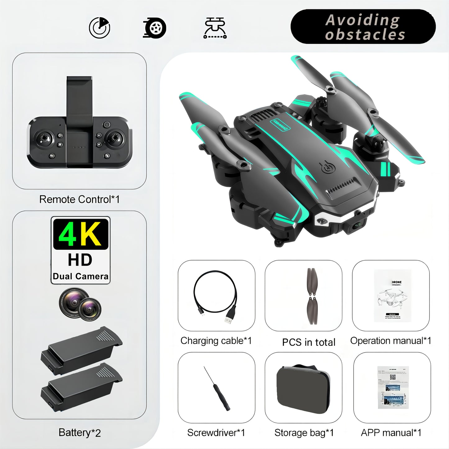 S6 Max Quadcopter Drone - Professional Entry-Level Dual Camera with 540° Obstacle Avoidance, FPV, High Altitude Hovering, Outdoor Party Overhead Shot Capability - Perfect Beginner Gift for Christmas, Thanksgiving, Halloween, RISE DEFENSE SYSTEMS.AI PRODUCTS