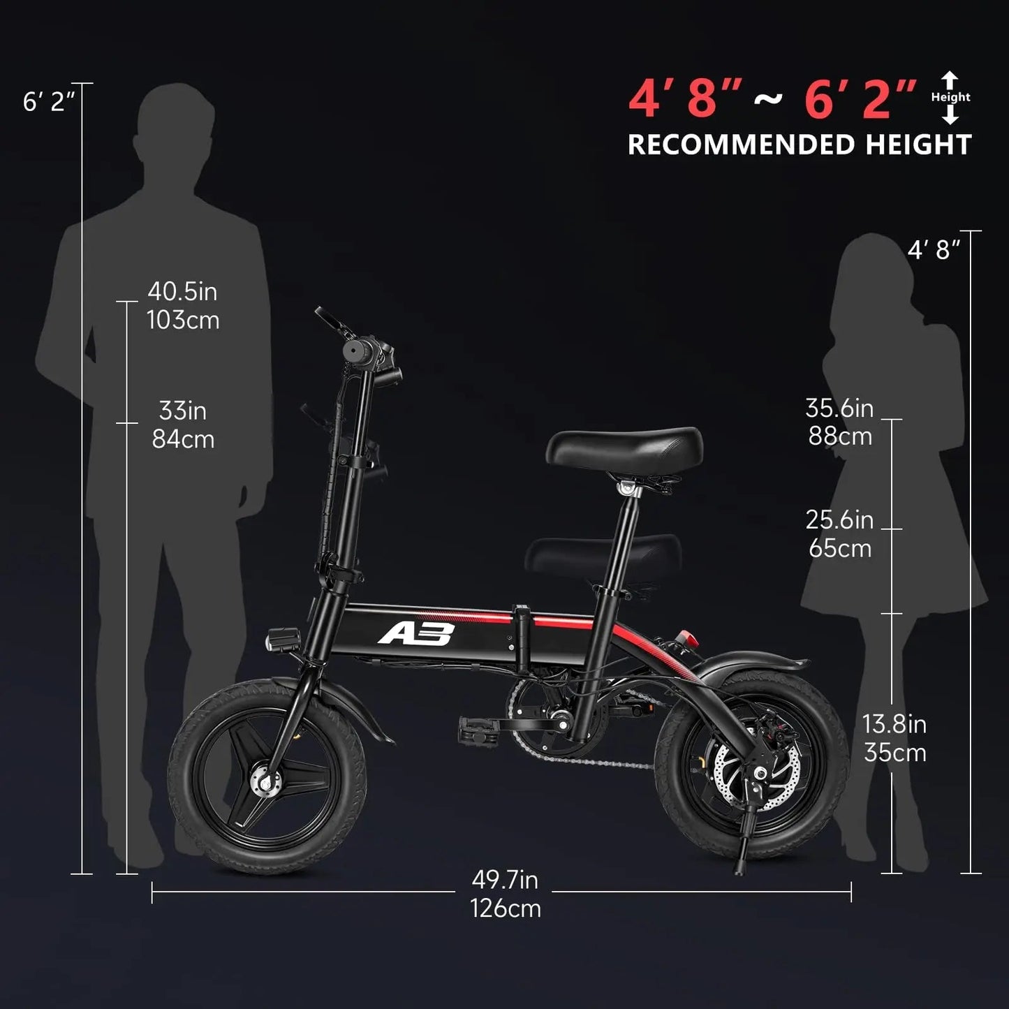 IDOTATA Electric Bike for Adults 600W Peak Motor, 20mph Folding Ebike, 14" Woman Electric Bicycles,48V 10AH , Multi - Shock Ebike - RISE DEFENSE SYSTEMS.AI PRODUCTS
