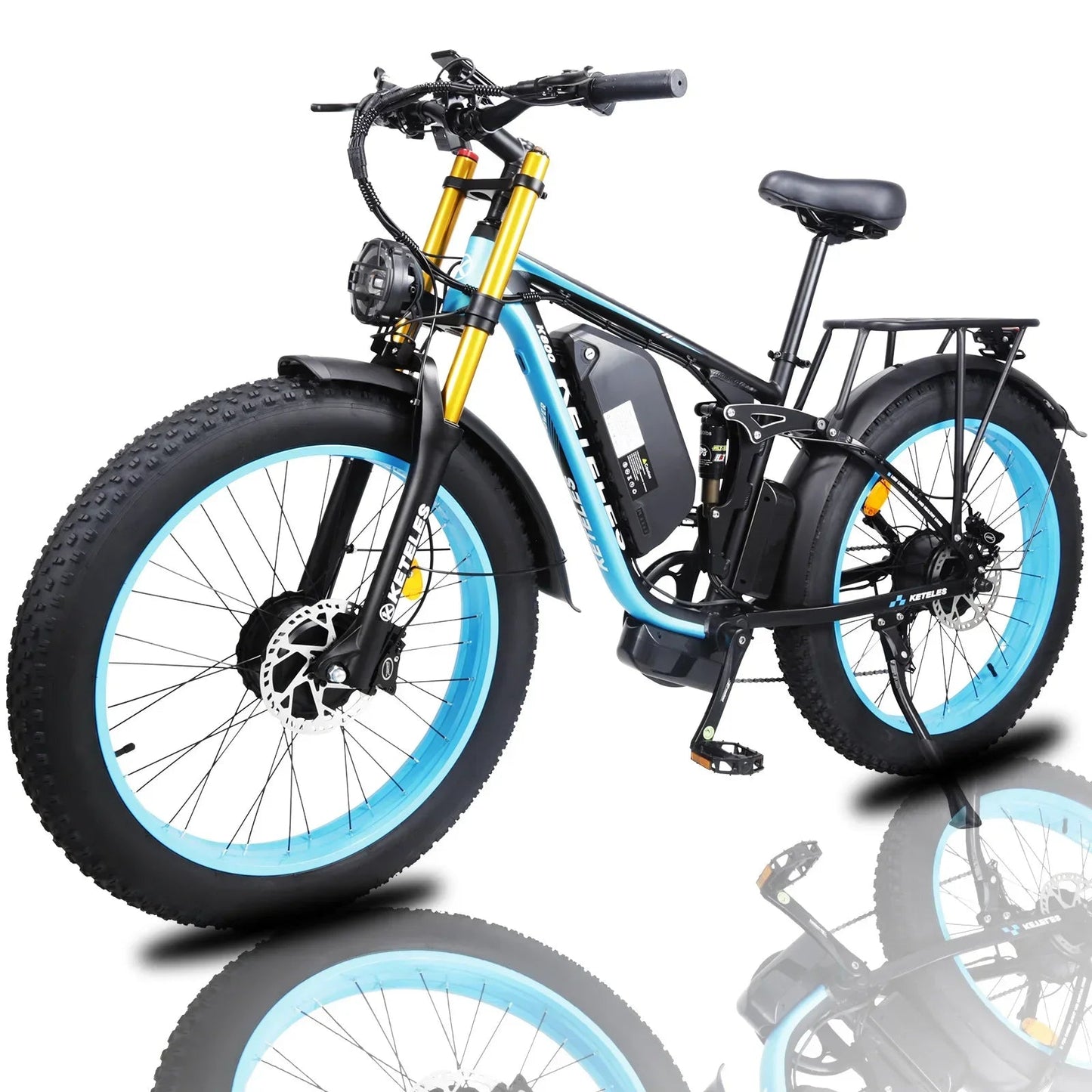 New Keteles - K800 Pro 2000W Dual Motor 48V 23AH 26*4.0 Fat Tire Hydraulic Brake Soft Tail Frame Hydraulic Big Front Fork Ebike - RISE DEFENSE SYSTEMS.AI PRODUCTS