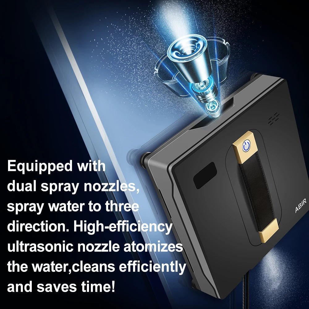 Robot Window cleaner ABIR WD8,Dual Water Spray,Smart Memory,High Vacuum Suction, Laser Sensor, Home Wall Glass Cleaning Robot - RISE DEFENSE SYSTEMS.AI PRODUCTS