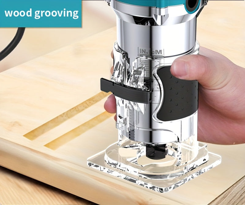 Compact 800W Wood Router for Woodworking - 35000RPM, Edge Guide, Roller Guide for Precise Trimming and Profiling, 110V Plug-In Power RISE DEFENSE SYSTEMS.AI PRODUCTS