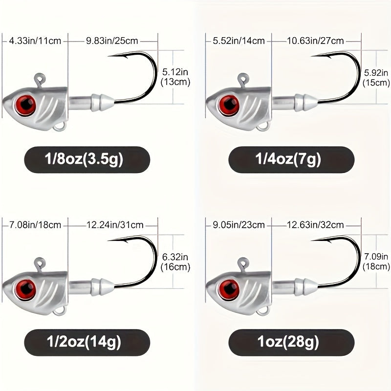 [Popular Choice] 6pcs Swimbait Jig Heads with Red Eyes - Lead Fishing Jig Heads for Freshwater and Saltwater, Essential Pike and Bass Fishing Tackles, Glow-in-the-Dark, Lure, Hook RISE DEFENSE SYSTEMS.AI PRODUCTS