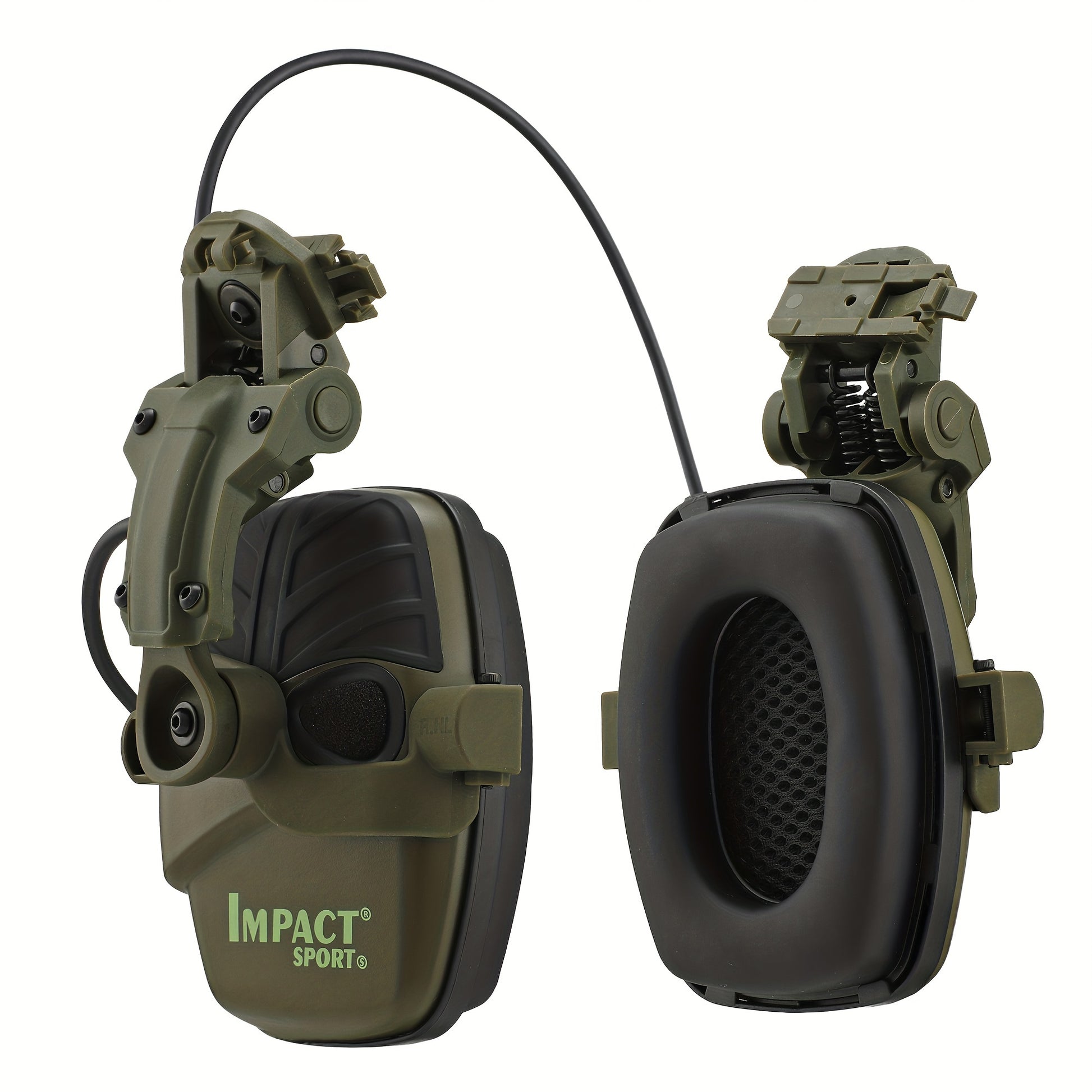 Tactical Shooting Earmuffs - Helmet Mounted, Electronic Sound Pickup, Active Noise Reduction, Hearing Protection, No Battery Required - For Shooters & Outdoor Enthusiasts - Ideal for Range Use & Hunting RISE DEFENSE SYSTEMS.AI PRODUCTS
