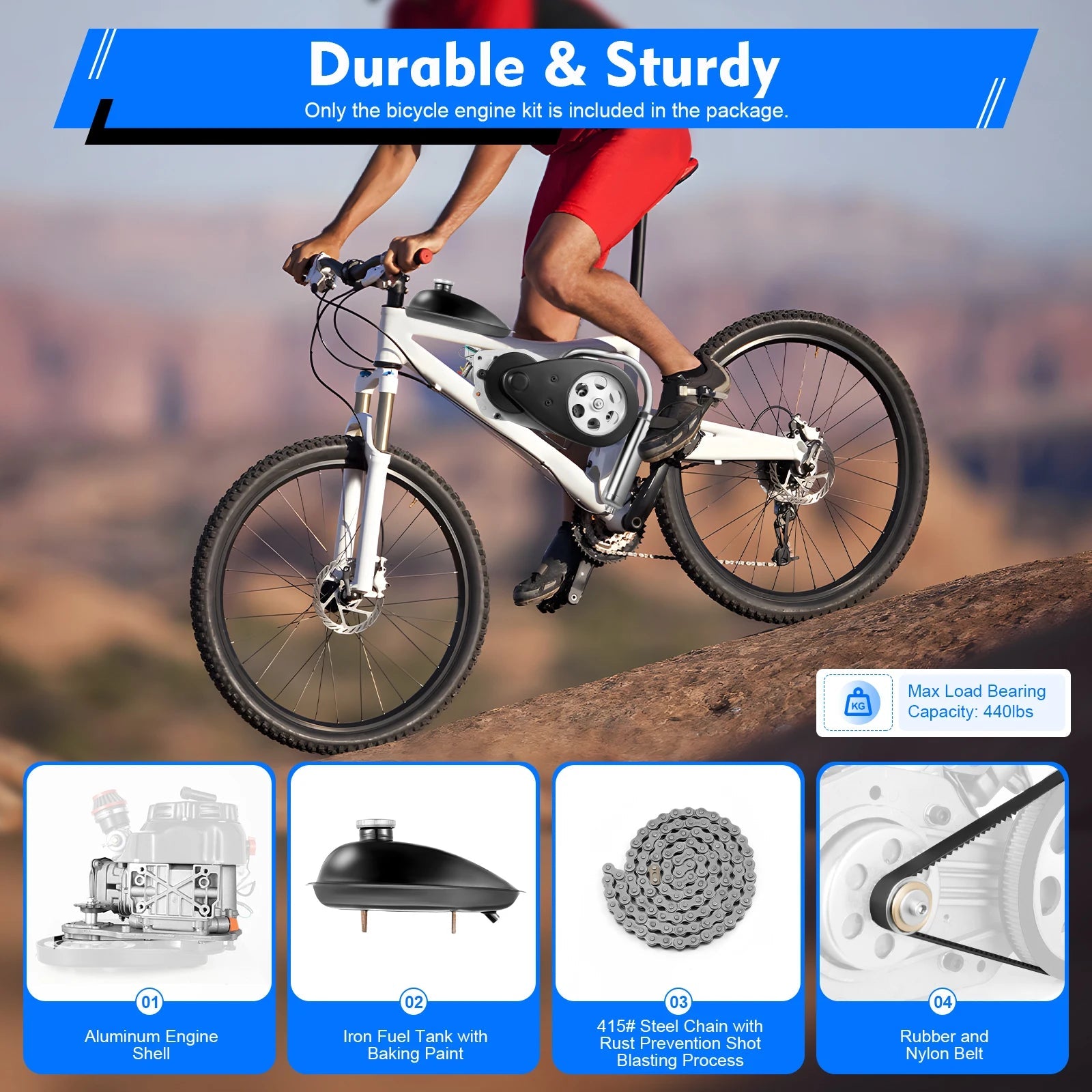 100CC 4 - Stroke Gas Petrol Motorized Bike Engine Scooter Belt Kit Motorized Bicycle Bike Engine set Single Cylinder - RISE DEFENSE SYSTEMS.AI PRODUCTS