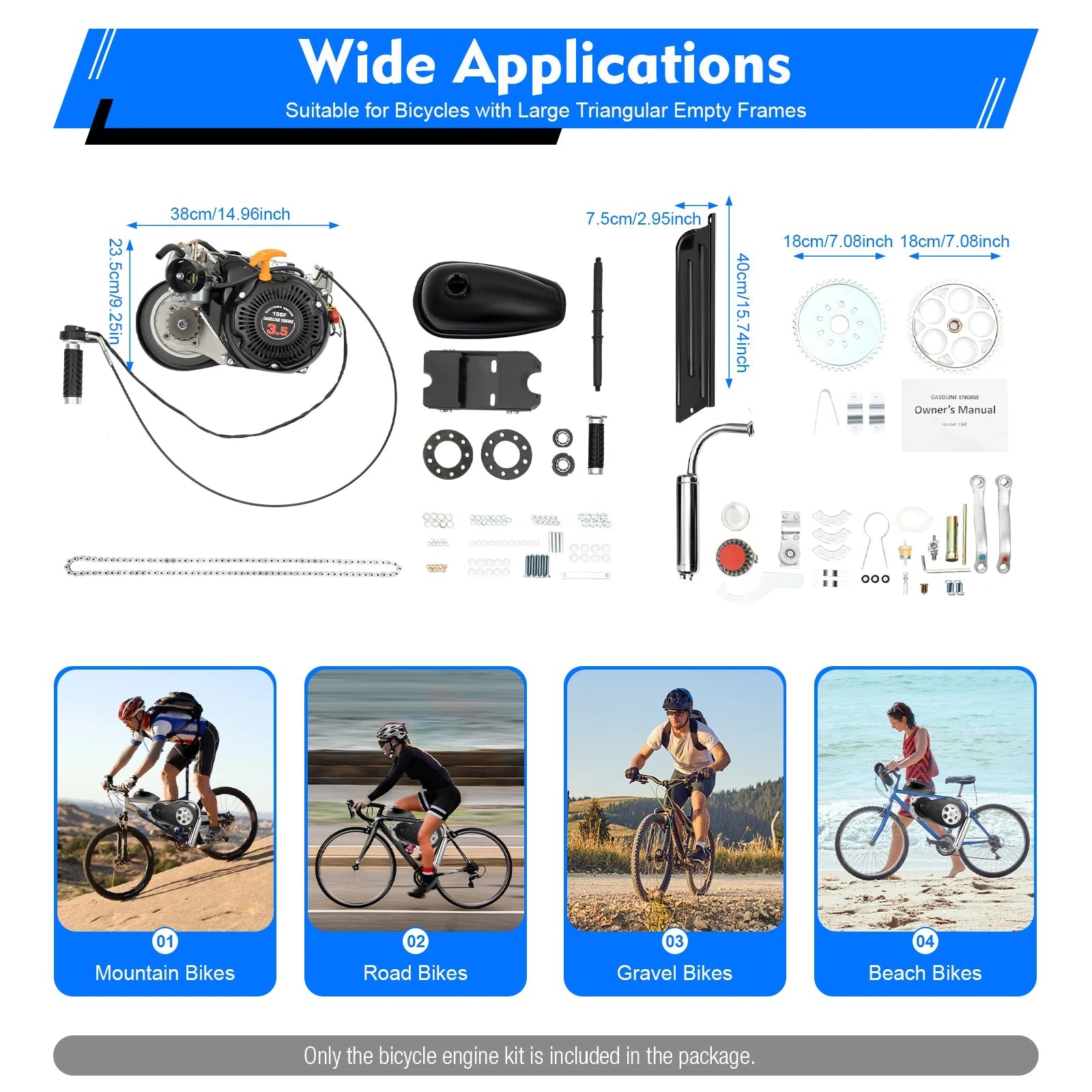 100CC 4 - Stroke Gas Petrol Motorized Bike Engine Scooter Belt Kit Motorized Bicycle Bike Engine set Single Cylinder - RISE DEFENSE SYSTEMS.AI PRODUCTS
