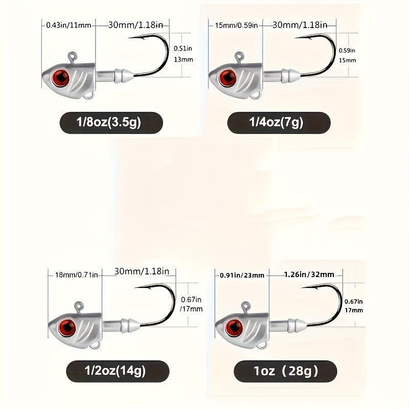 [Popular Choice] 6pcs Swimbait Jig Heads with Red Eyes - Lead Fishing Jig Heads for Freshwater and Saltwater, Essential Pike and Bass Fishing Tackles, Glow-in-the-Dark, Lure, Hook RISE DEFENSE SYSTEMS.AI PRODUCTS