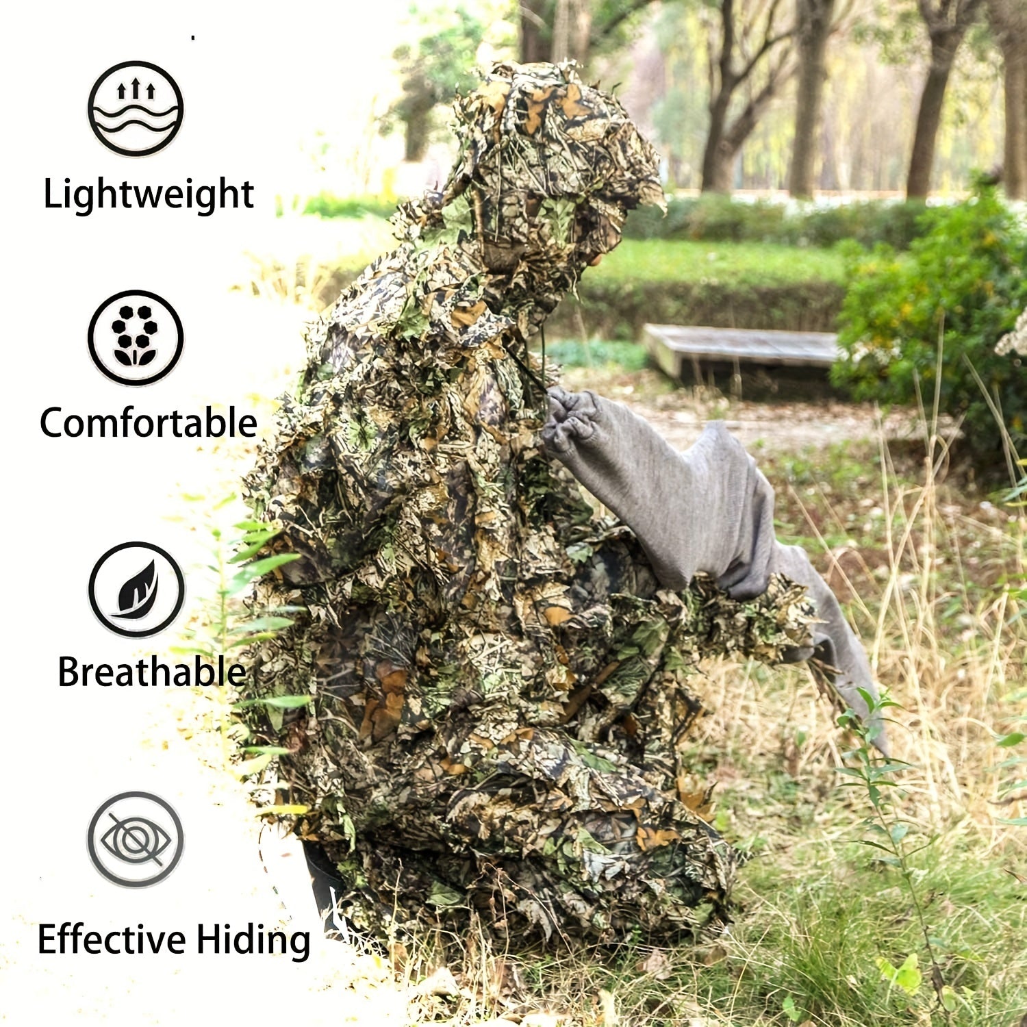 Lightweight 3D Leafy Camo Suit For Hunting, Shooting, Airsoft, And Wildlife Photography - Perfect Camouflage Gear For Turkey Hunting And More RISE DEFENSE SYSTEMS.AI PRODUCTS