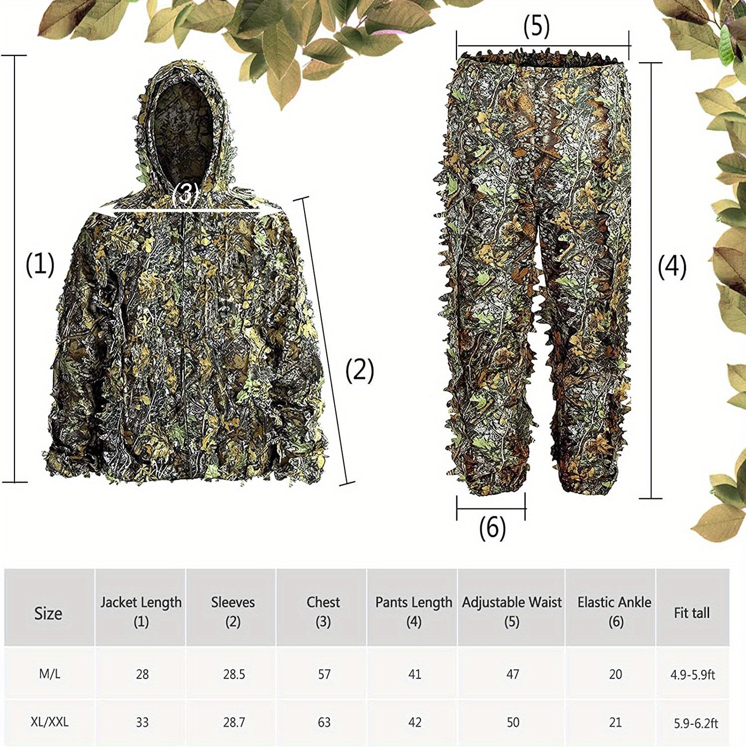 Lightweight 3D Leafy Camo Suit For Hunting, Shooting, Airsoft, And Wildlife Photography - Perfect Camouflage Gear For Turkey Hunting And More RISE DEFENSE SYSTEMS.AI PRODUCTS