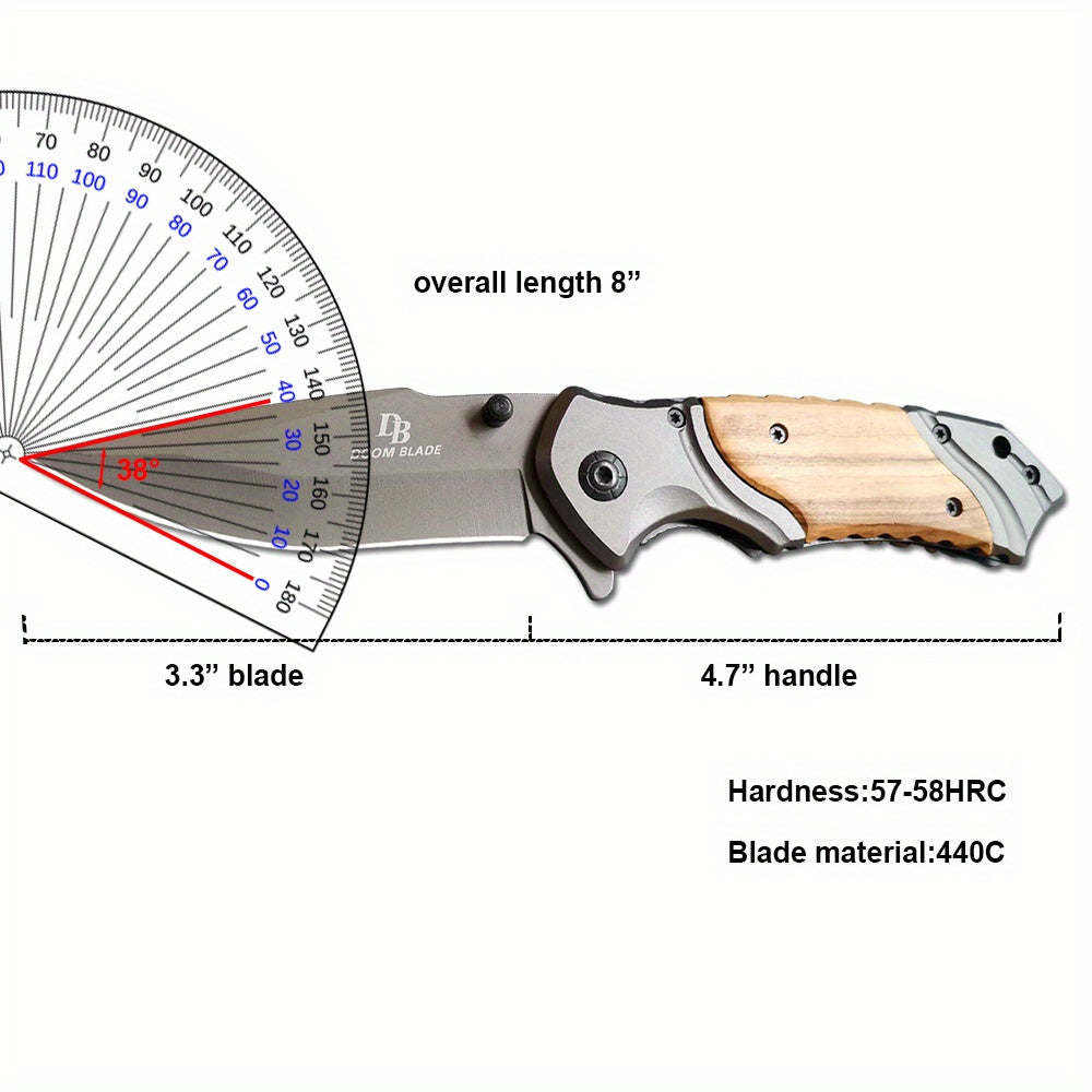 7CR13MOV Blade Folding Knife - High Hardness 58HRC Camping Survival Fishing Tool with Durable Construction and Sharp Edge RISE DEFENSE SYSTEMS.AI PRODUCTS