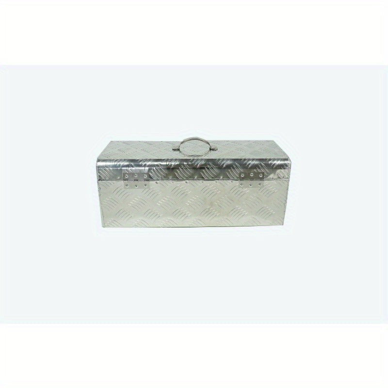 Aluminum truck toolbox, 22"L x 9.65"W x 8.66"H, compatible with ATV trucks, with locks and 2 keys, rectangular, silver, RISE DEFENSE SYSTEMS.AI PRODUCTS