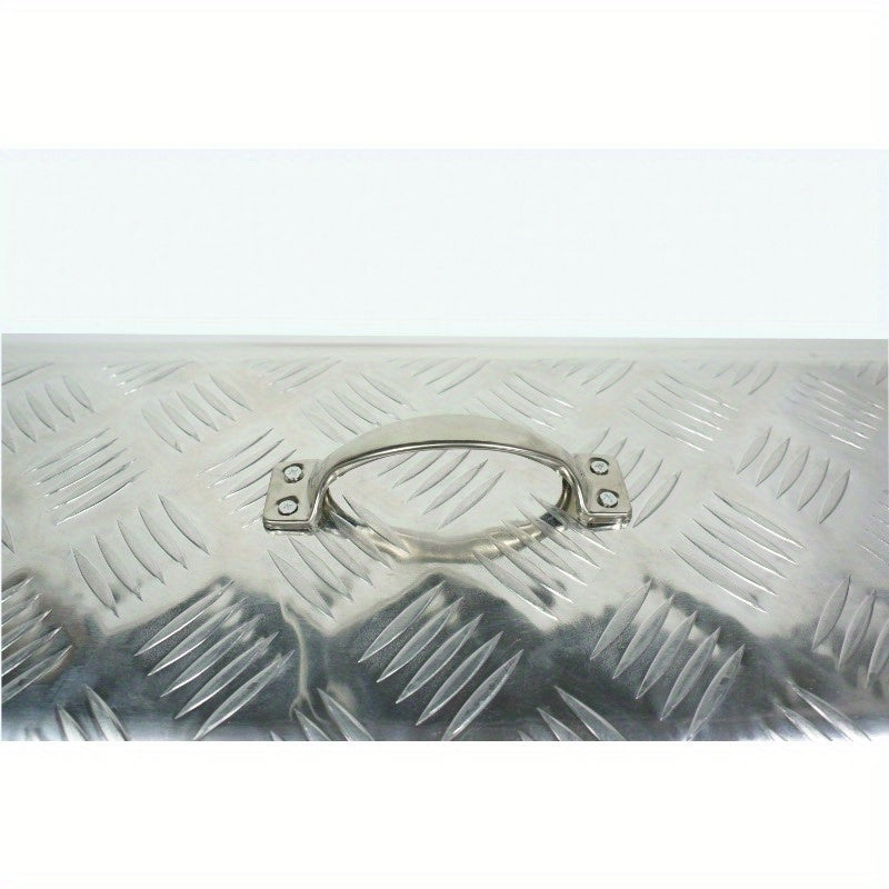 Aluminum truck toolbox, 22"L x 9.65"W x 8.66"H, compatible with ATV trucks, with locks and 2 keys, rectangular, silver, RISE DEFENSE SYSTEMS.AI PRODUCTS