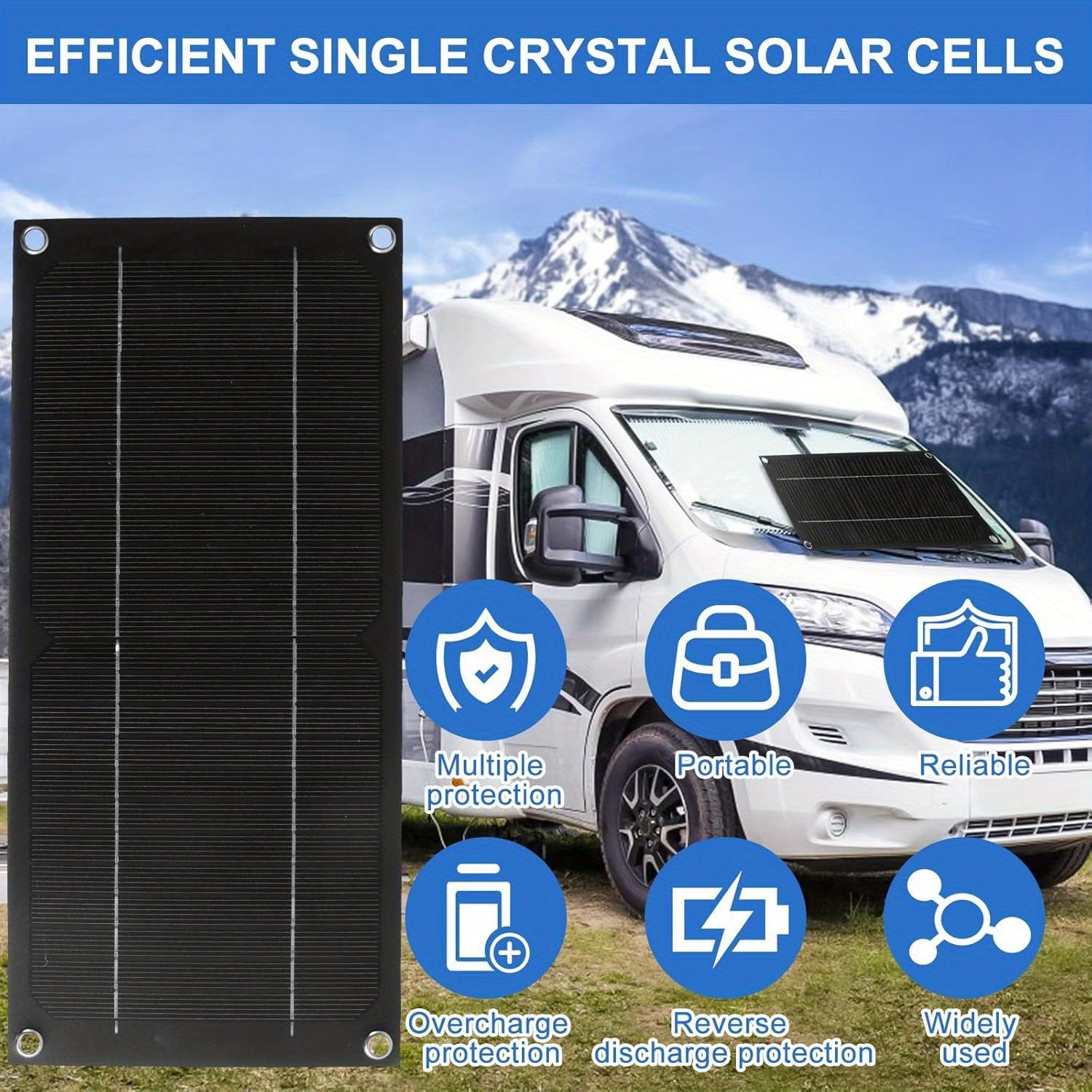 600W Solar Panel Charger Monocry Stalline Silicon 100A Charge Controller Solar Panel Kit with Extension Cable Clip for RV Outdoor Camping RISE DEFENSE SYSTEMS.AI PRODUCTS