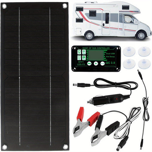 600W Solar Panel Charger Monocry Stalline Silicon 100A Charge Controller Solar Panel Kit with Extension Cable Clip for RV Outdoor Camping RISE DEFENSE SYSTEMS.AI PRODUCTS