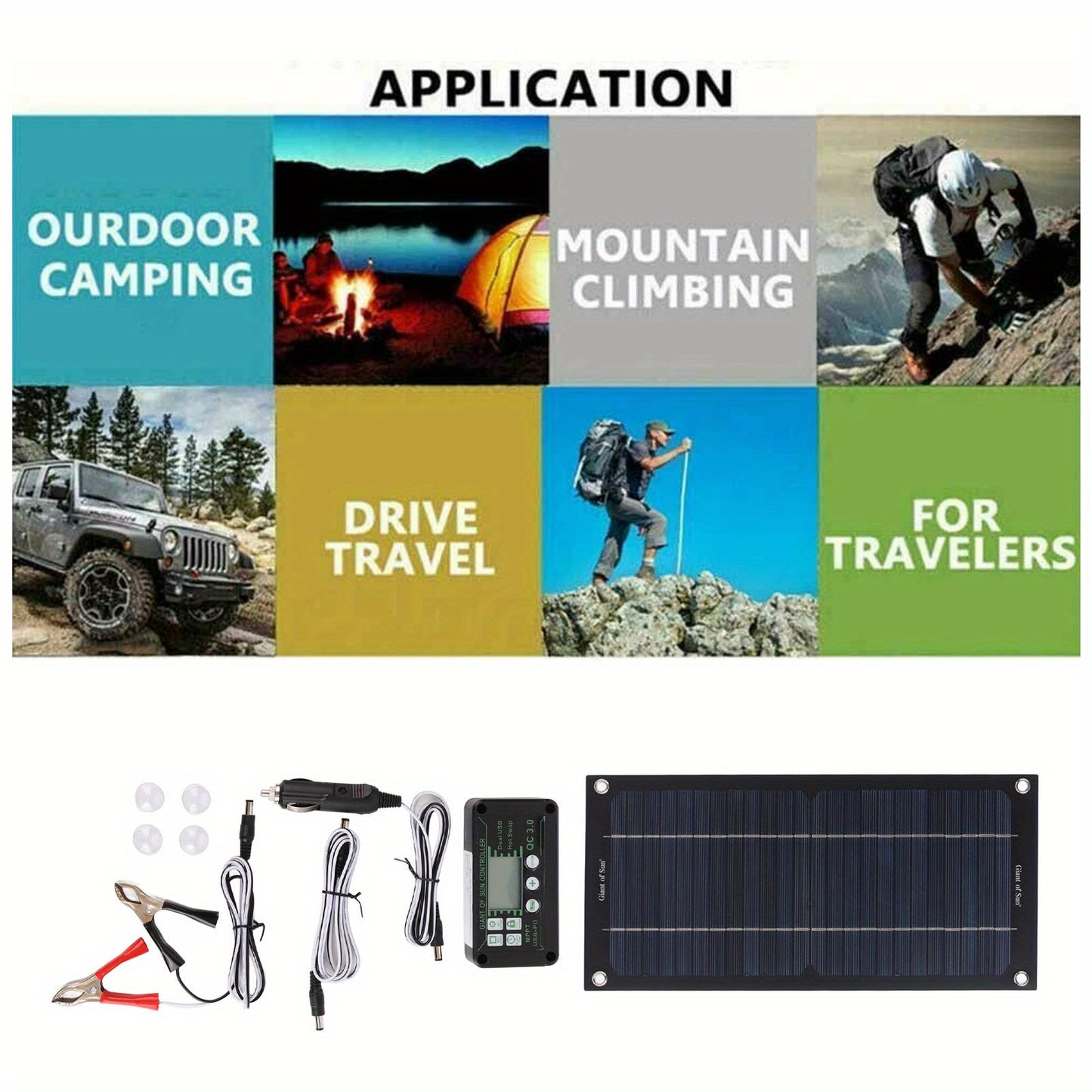 600W Solar Panel Charger Monocry Stalline Silicon 100A Charge Controller Solar Panel Kit with Extension Cable Clip for RV Outdoor Camping RISE DEFENSE SYSTEMS.AI PRODUCTS