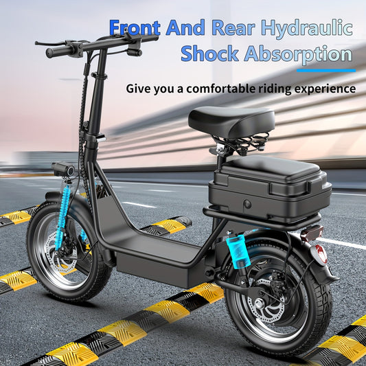 High-Speed Electric Scooter for Adults - 500W 650W Peak Motor, 20mph Top Speed, 30Miles Long Range, Comfortable Seat, Dual Disc Brakes, Perfect for Commuters and Travelers RISE DEFENSE SYSTEMS.AI PRODUCTS