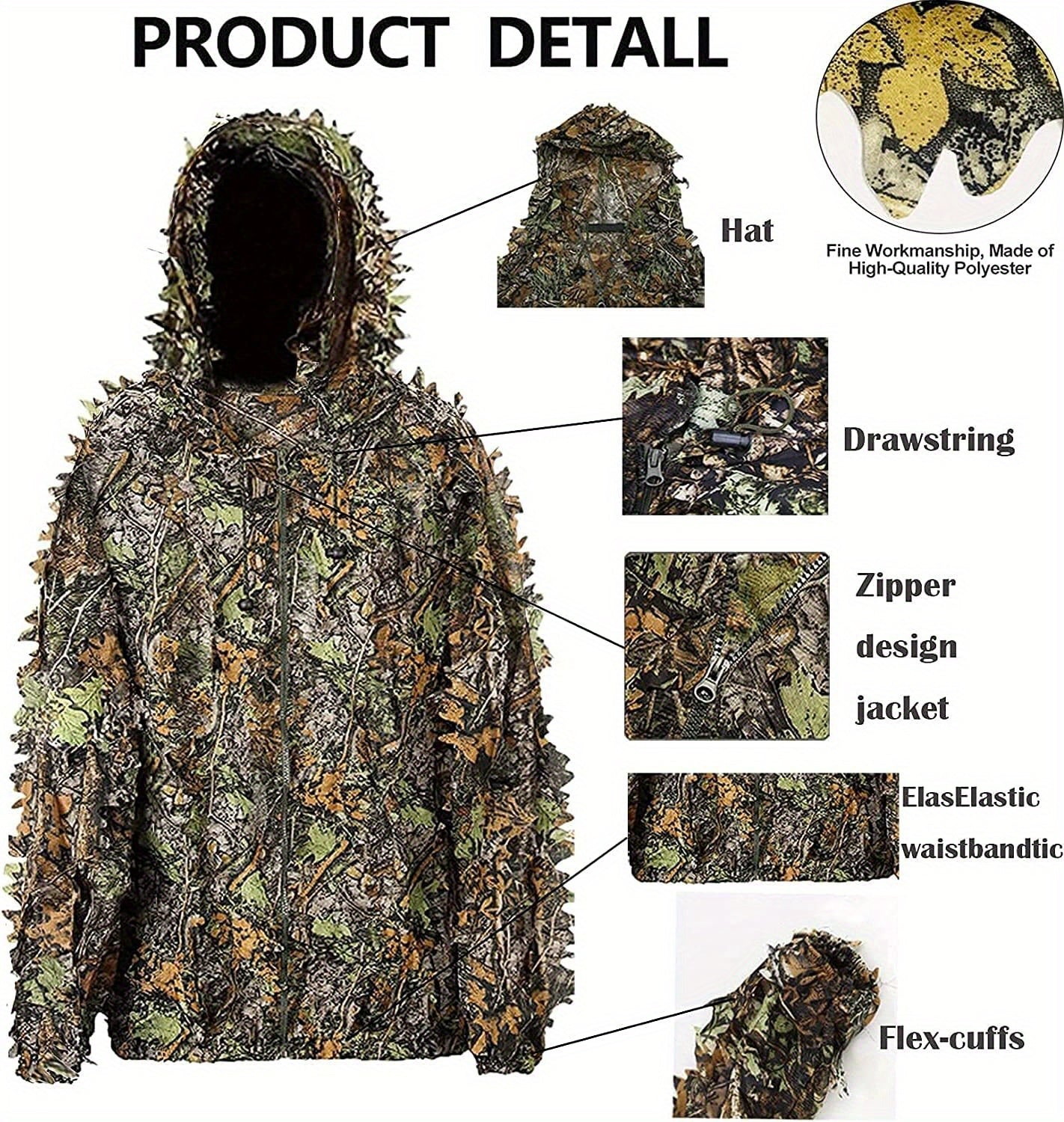Lightweight 3D Leafy Camo Suit For Hunting, Shooting, Airsoft, And Wildlife Photography - Perfect Camouflage Gear For Turkey Hunting And More RISE DEFENSE SYSTEMS.AI PRODUCTS