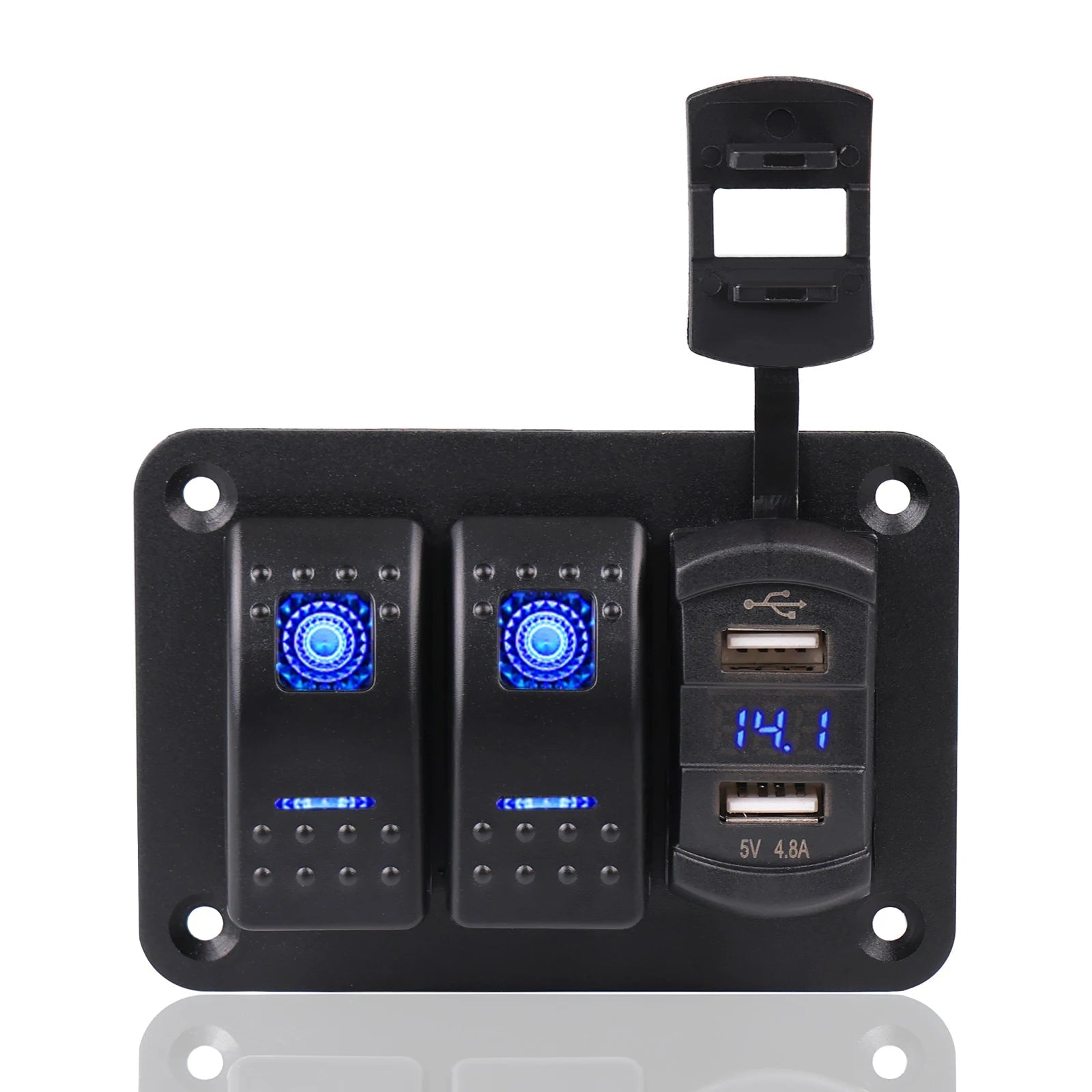 2 3 Gang Waterproof Marine Switch Panel 12V With 4.2A Dual USB Charger Socket LED Digital Voltmeter For Truck RV Boat - RISE DEFENSE SYSTEMS.AI PRODUCTS