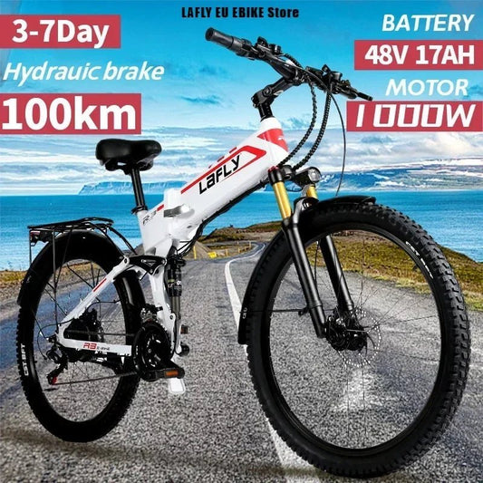 2023 NewLAFLY X3 PRO 27.5inch 1000W Mountain Electric Bike Folding 48V Iithium Assisted MTB Electric Bicycle Cross - Country Ebike - RISE DEFENSE SYSTEMS.AI PRODUCTS