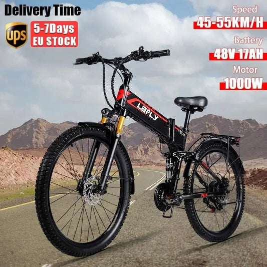 2024 NewLAFLY X3 PRO 27.5inch 1000W Electric Bike Folding 48V 17ah Iithium Assisted MTB Electric Bicycle Cross - Country Ebike - RISE DEFENSE SYSTEMS.AI PRODUCTS