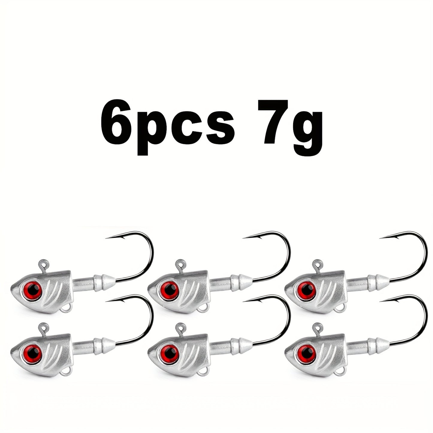 [Popular Choice] 6pcs Swimbait Jig Heads with Red Eyes - Lead Fishing Jig Heads for Freshwater and Saltwater, Essential Pike and Bass Fishing Tackles, Glow-in-the-Dark, Lure, Hook RISE DEFENSE SYSTEMS.AI PRODUCTS