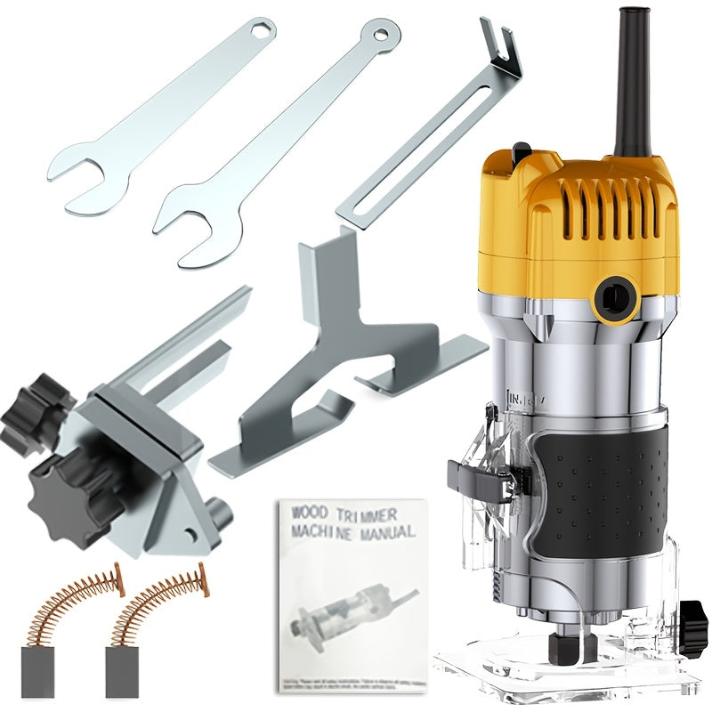 Compact 800W Wood Router for Woodworking - 35000RPM, Edge Guide, Roller Guide for Precise Trimming and Profiling, 110V Plug-In Power RISE DEFENSE SYSTEMS.AI PRODUCTS