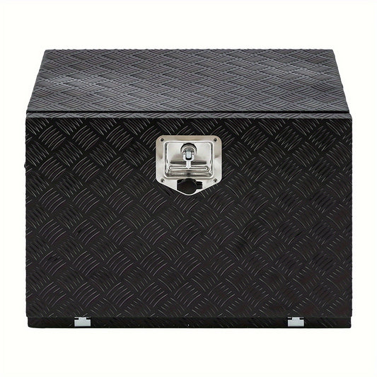 Truck Bed Tool Box Trailer Storage Tool Box Black Aluminum Heavy Duty Pick Up Truck Bed RV Toolbox Diamond Plate With Lock & Keys RISE DEFENSE SYSTEMS.AI PRODUCTS