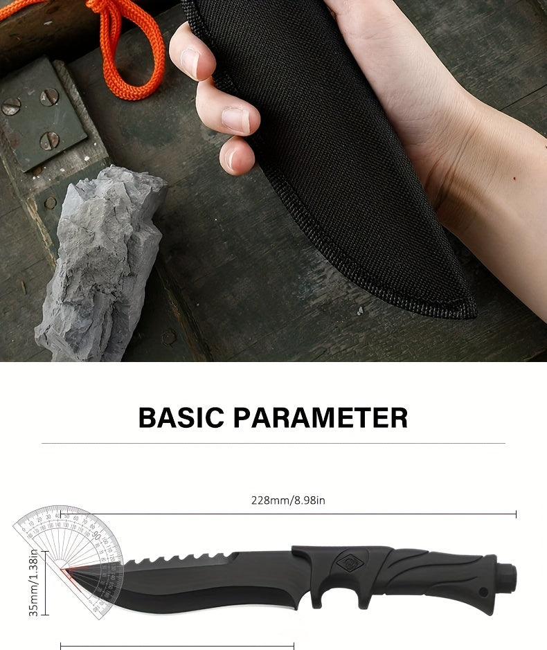 1pc Premium Outdoor Stainless Steel Straight Blade Knife - Durable EDC Fixed Blade with Sheath, Multi-Purpose Cutting Tool for Camping, Hiking, and Outdoor Adventures - Corrosion-Resistant, Ergonomic Handle, and Portable Desi RISE DEFENSE SYSTEMS.AI PRODUCTS