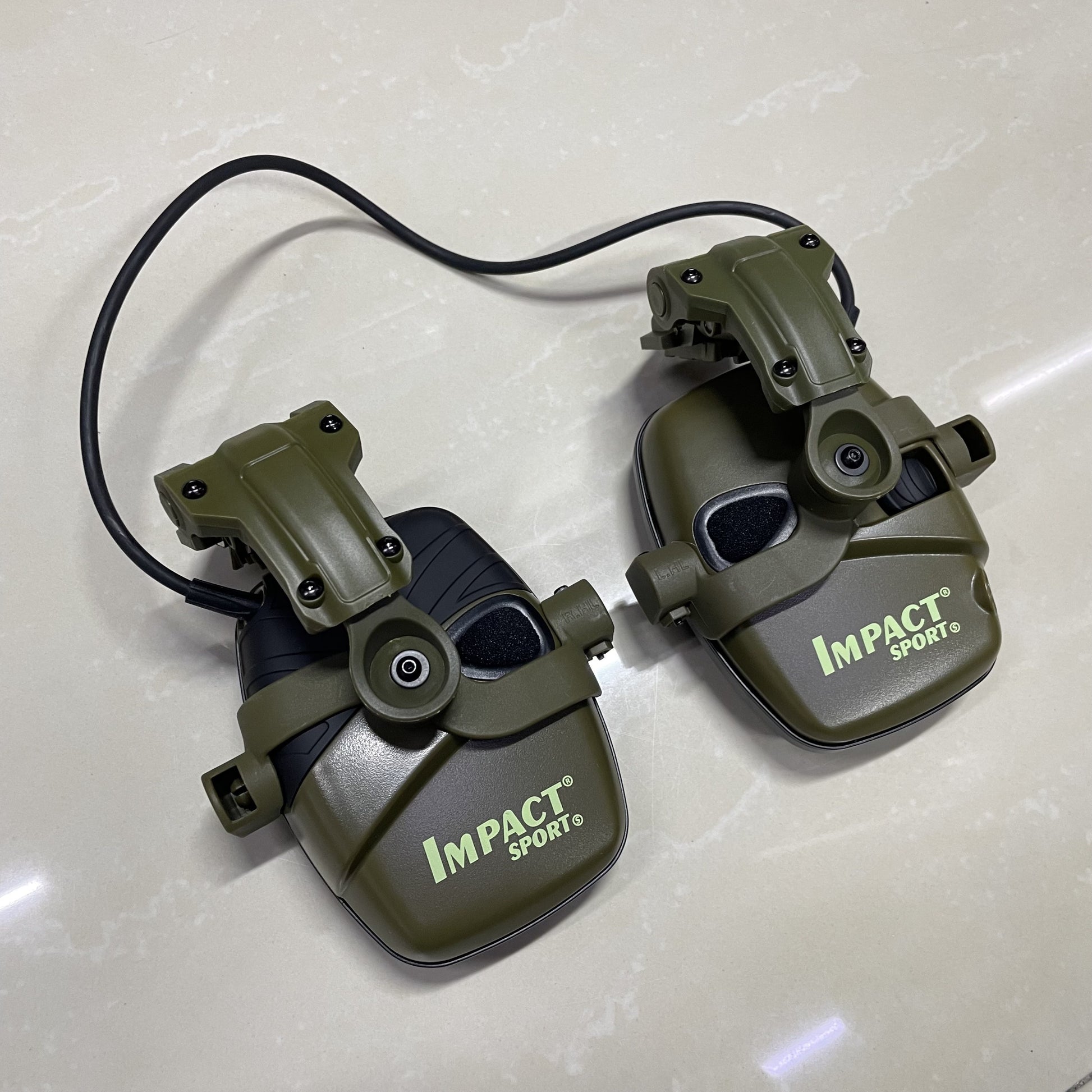 Tactical Shooting Earmuffs - Helmet Mounted, Electronic Sound Pickup, Active Noise Reduction, Hearing Protection, No Battery Required - For Shooters & Outdoor Enthusiasts - Ideal for Range Use & Hunting RISE DEFENSE SYSTEMS.AI PRODUCTS
