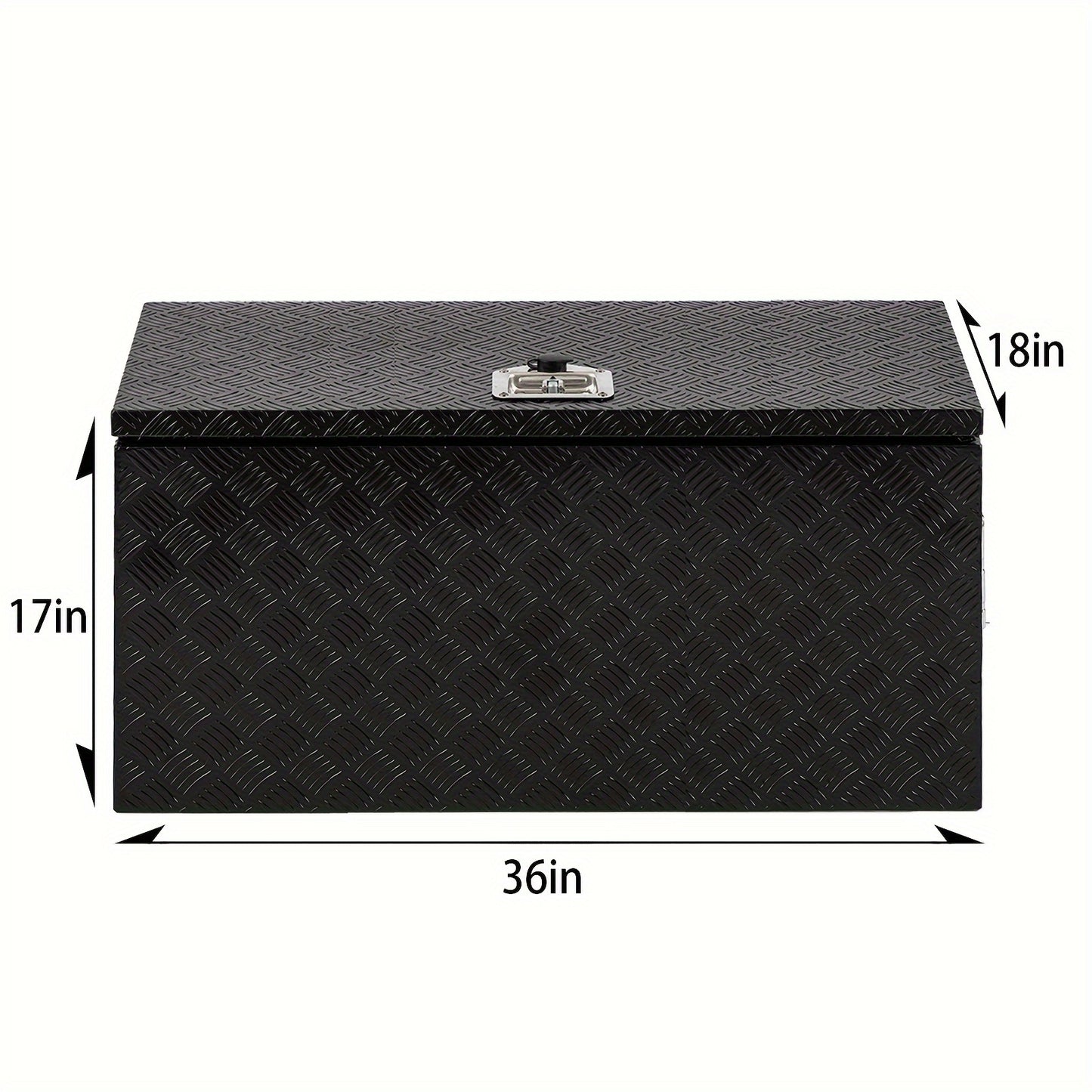 Truck Bed Tool Box Trailer Storage Tool Box Black Aluminum Heavy Duty Pick Up Truck Bed RV Toolbox Diamond Plate With Lock & Keys RISE DEFENSE SYSTEMS.AI PRODUCTS