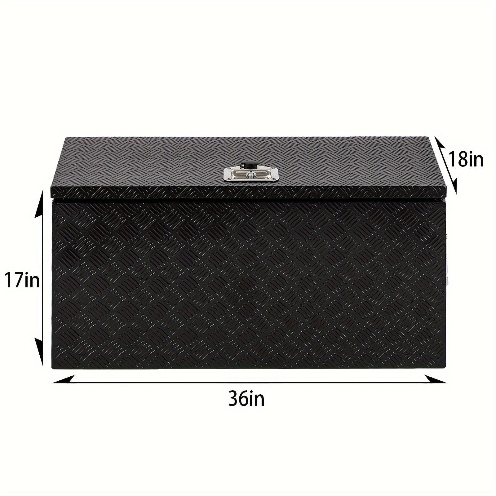 Truck Bed Tool Box Trailer Storage Tool Box Black Aluminum Heavy Duty Pick Up Truck Bed RV Toolbox Diamond Plate With Lock & Keys RISE DEFENSE SYSTEMS.AI PRODUCTS