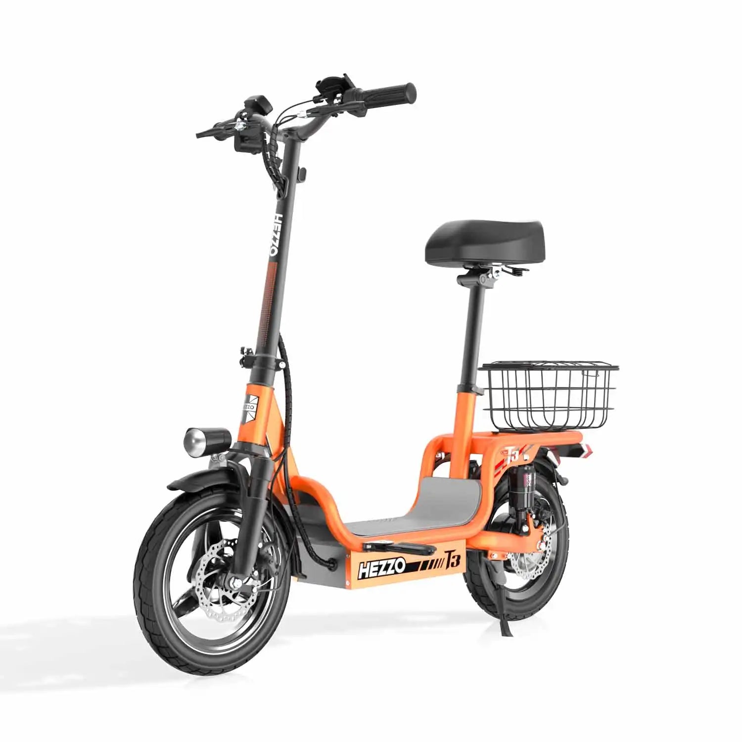 48V 500W Carbon Steel Ebike Electric Bike Multi - Shock Absorption City Commuter Adult Electric Bicycle 14"Road tires With Basket - RISE DEFENSE SYSTEMS.AI PRODUCTS