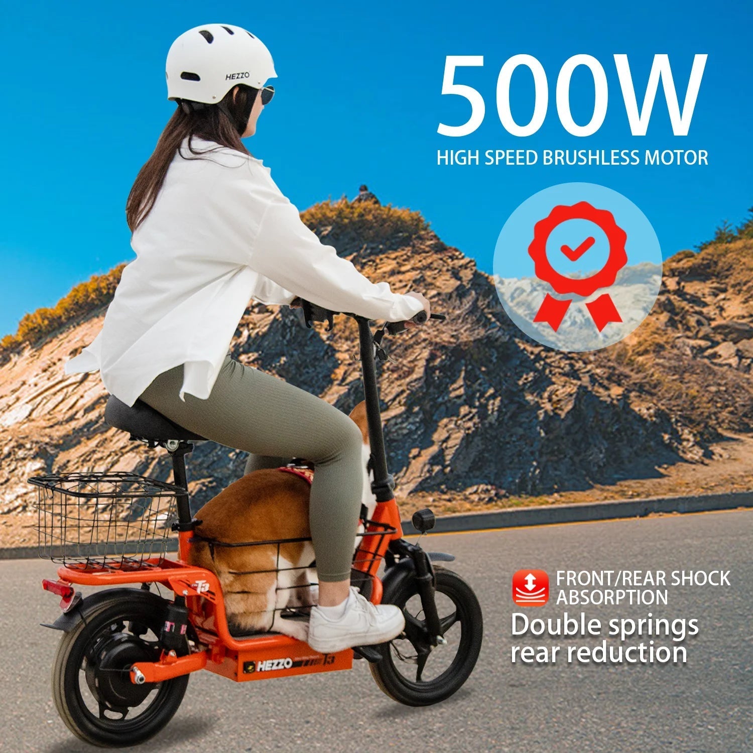 48V 500W Carbon Steel Ebike Electric Bike Multi - Shock Absorption City Commuter Adult Electric Bicycle 14