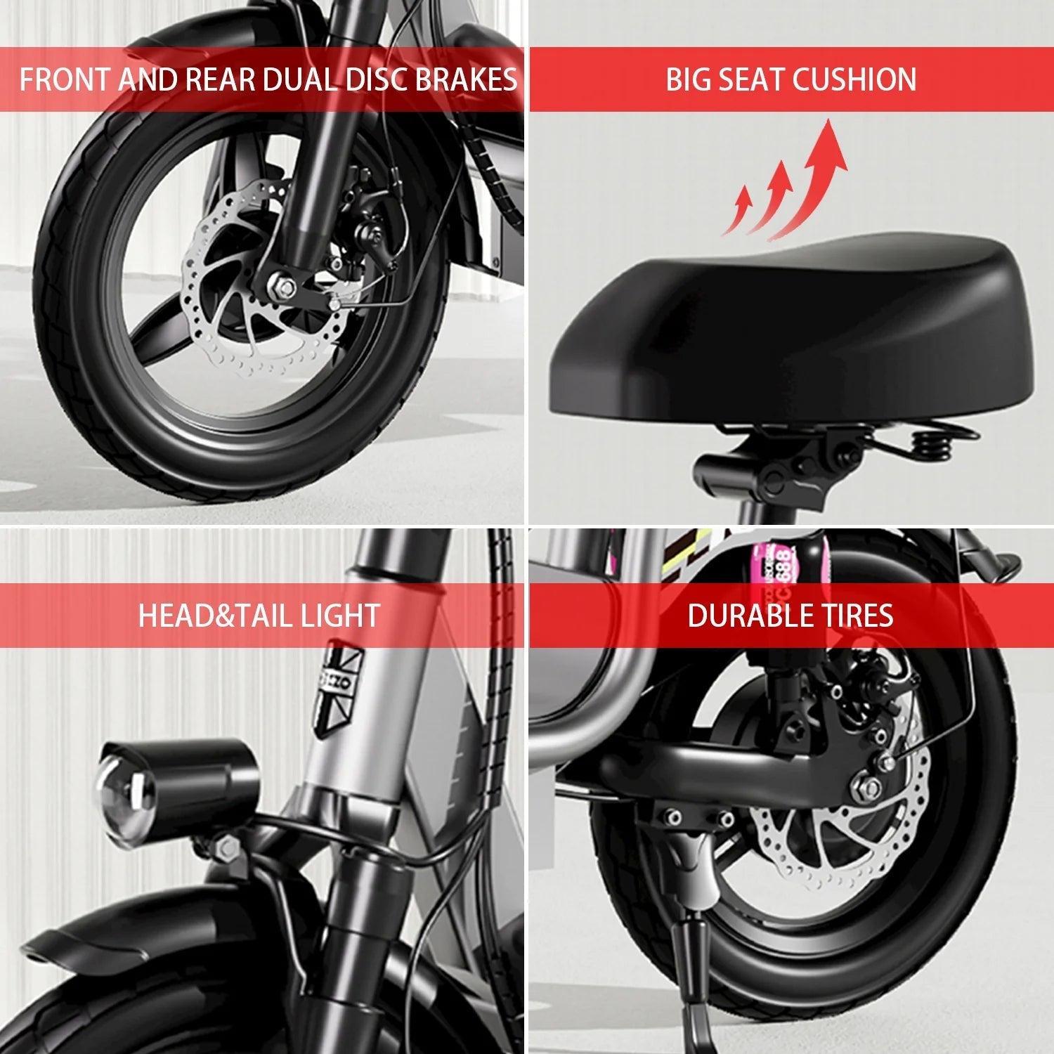 48V 500W Carbon Steel Ebike Electric Bike Multi - Shock Absorption City Commuter Adult Electric Bicycle 14"Road tires With Basket - RISE DEFENSE SYSTEMS.AI PRODUCTS