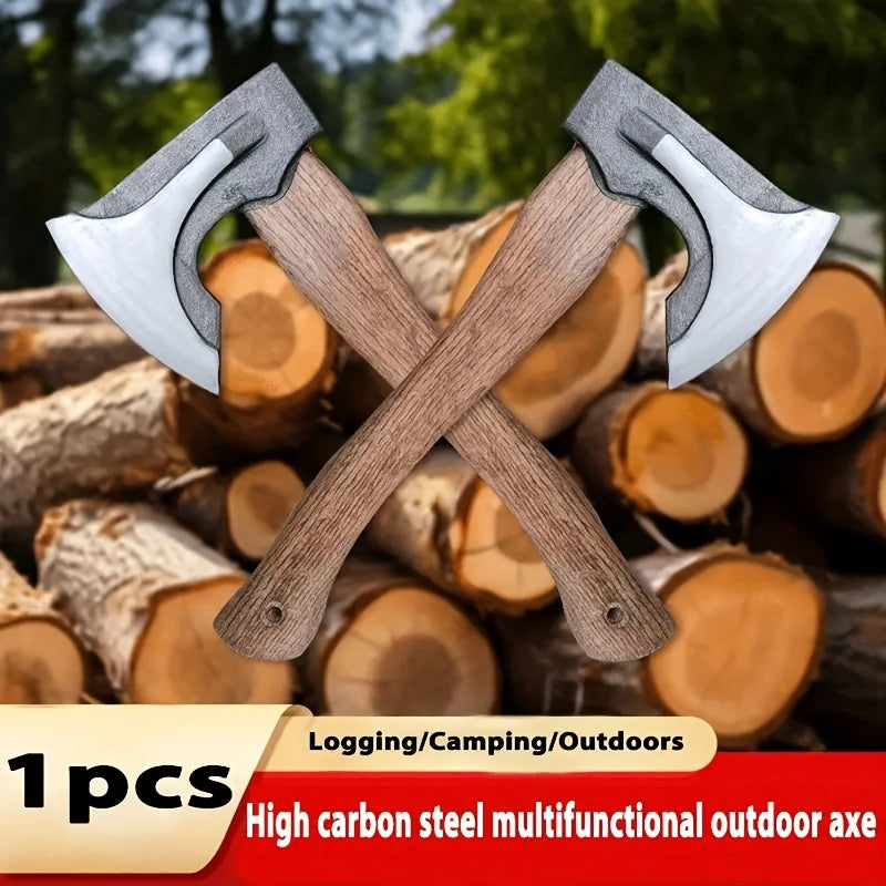 1pc, multi-functional outdoor axe - special steel forged wooden handle Russian tomahawk outdoor camping engineer axe, all steel aircraft axe, portable logging axe, home cutting axe RISE DEFENSE SYSTEMS.AI PRODUCTS